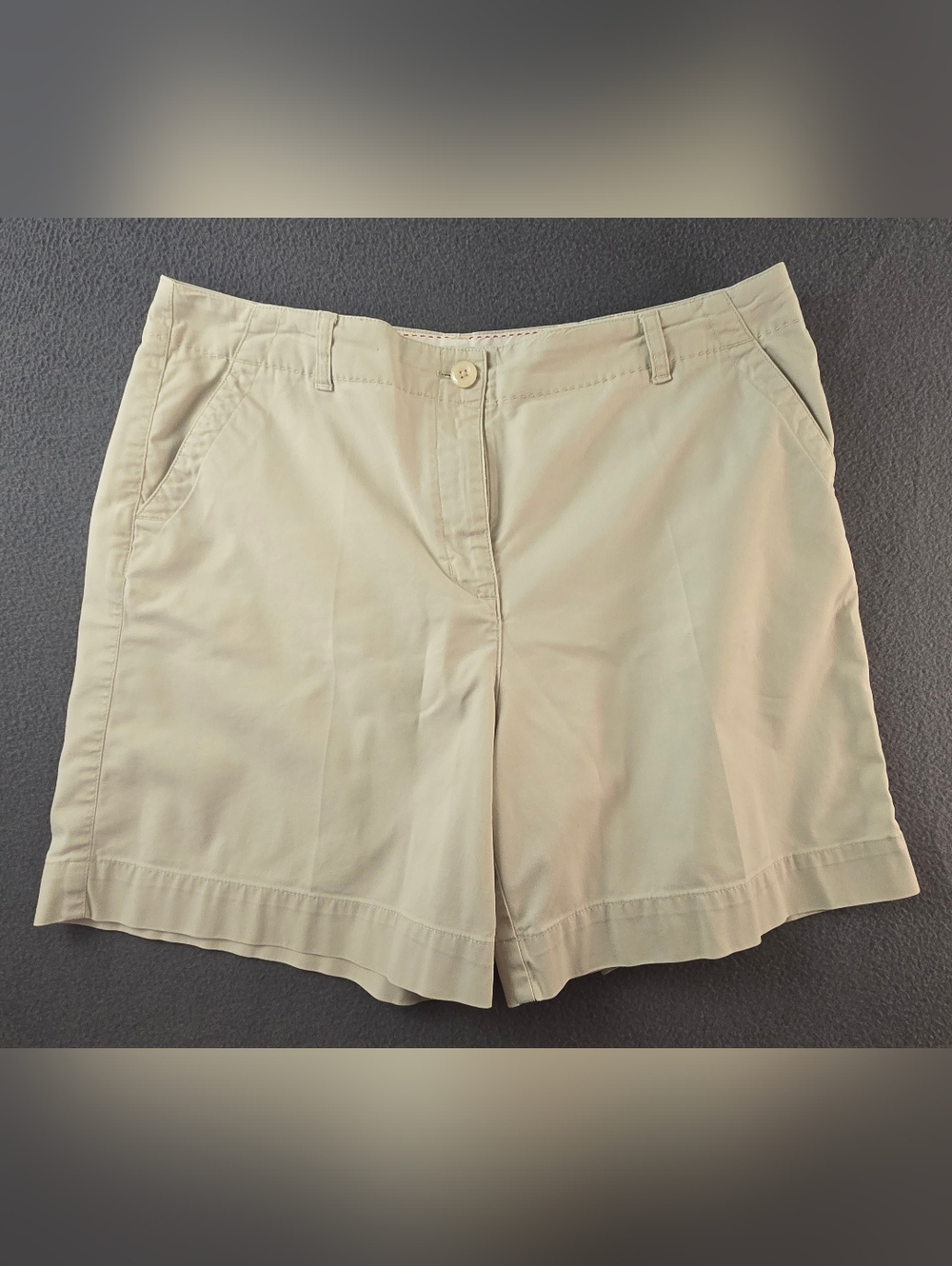 Vintage 90's Talbots Khaki Chino Stretch Shorts Women's Petite size 14
